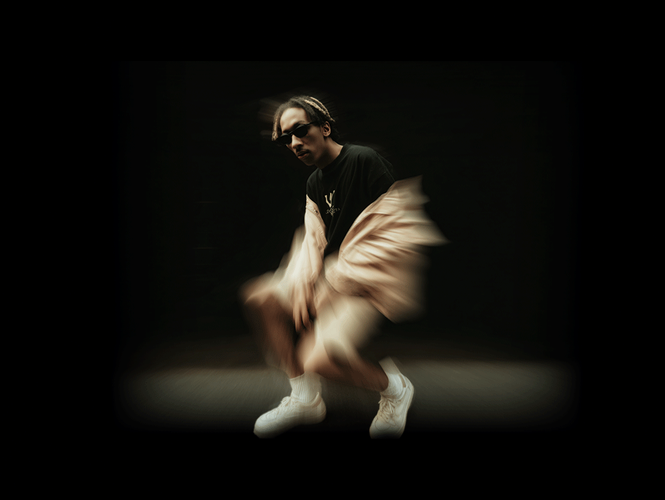 Basketball player with sunglasses in motion